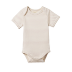 SHORT SLEEVE BODYSUIT | Lilac Pinstripe-Web-front