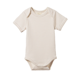 SHORT SLEEVE BODYSUIT | Lilac Pinstripe-Web-front