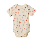 SHORT SLEEVE BODYSUIT | Petite Flora Stamp Print-Web-front