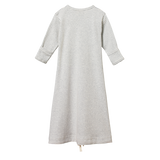 SLEEPING GOWN | Grey Marl Stripe-Web-front