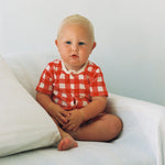 SUMMER SLEEPY SUIT | Red Crispin Check-Extra Img - 1