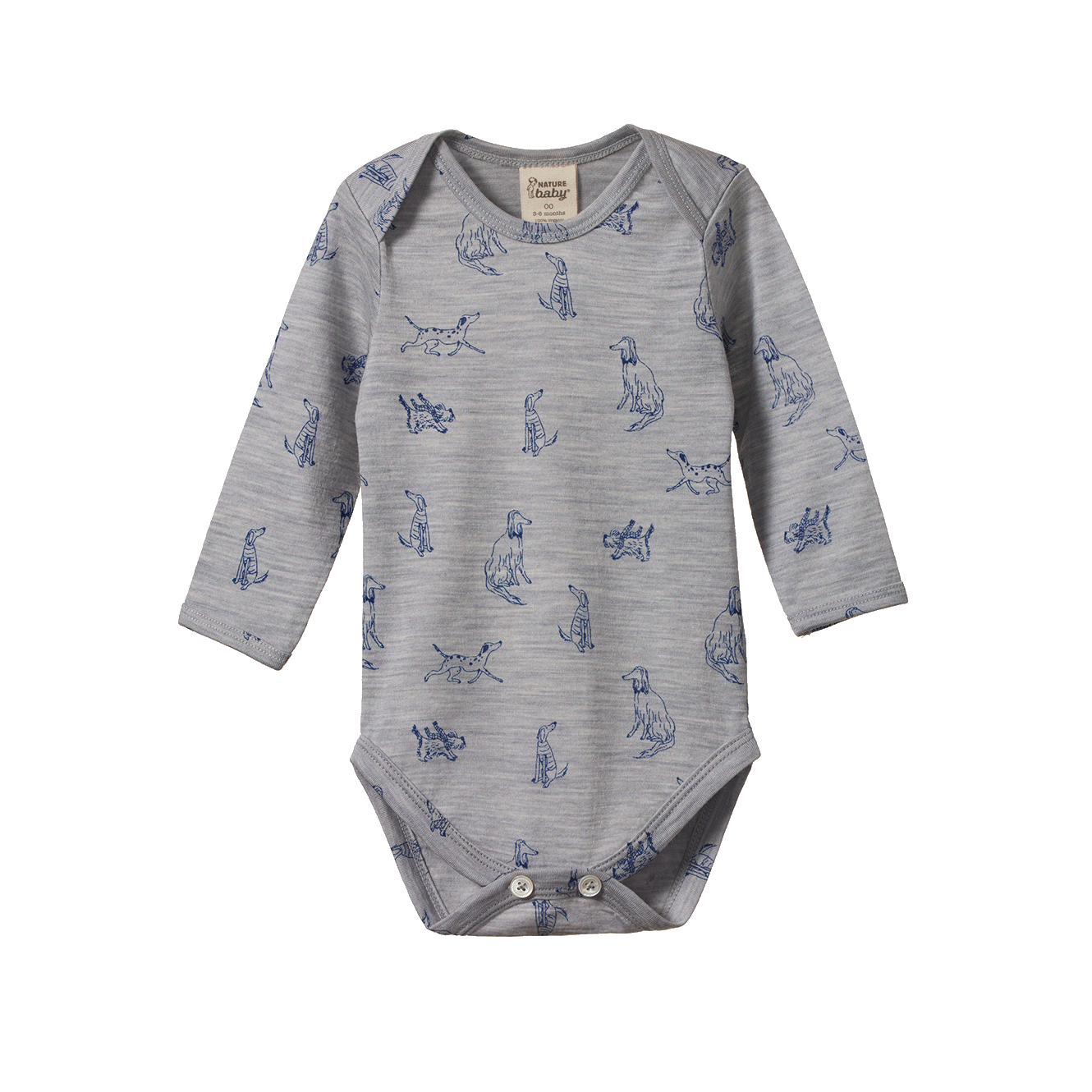 MER ESS L/S BODYSUIT | Best Friend Print Merino-Web-front
