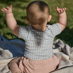 STRETCH JERSEY S/S BODYSUIT | Blue Gingham-Extra Img - 2