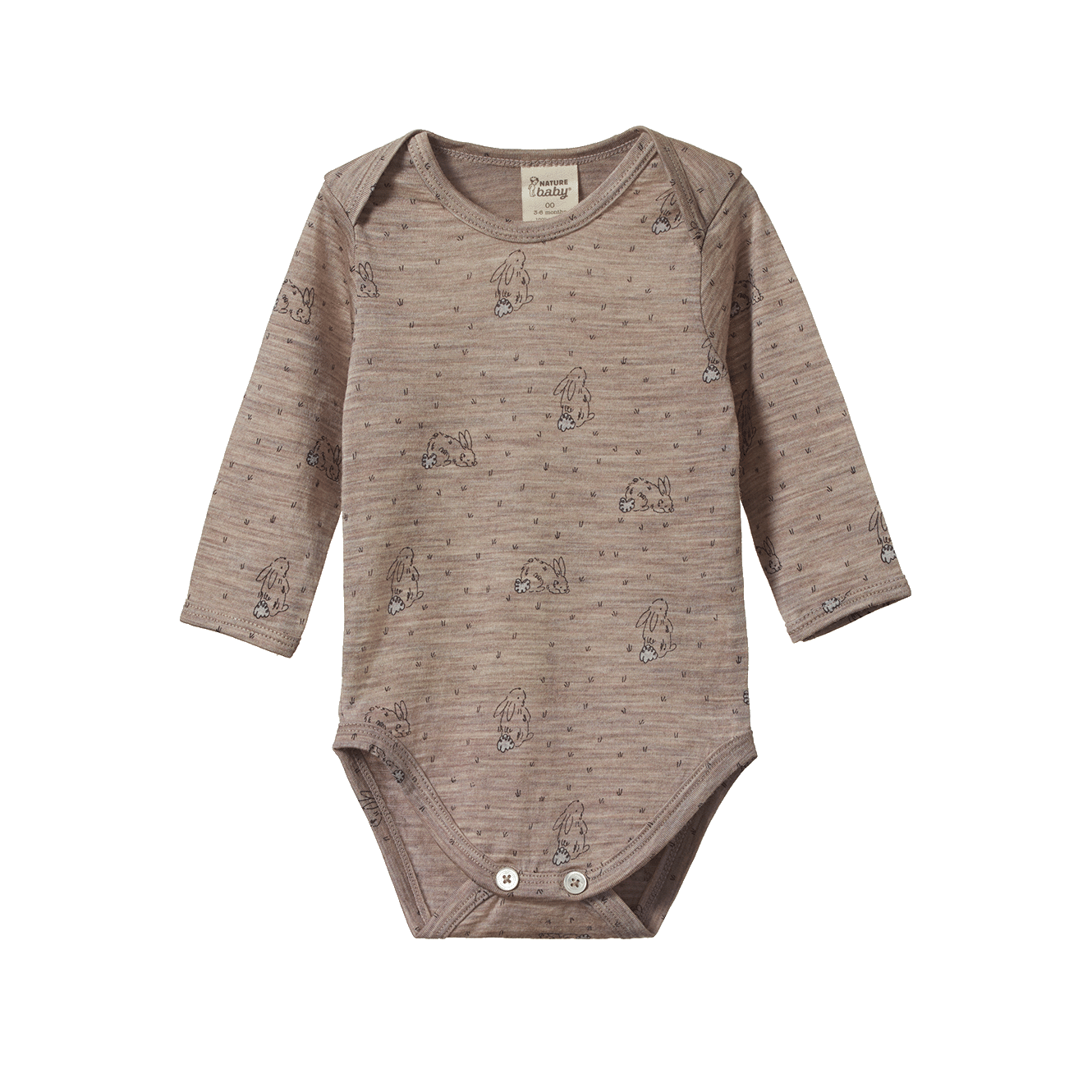 MER ESS L/S BODYSUIT | Bramble Burrow Print Merino-Web-front
