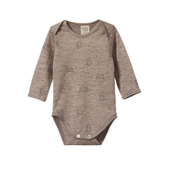 MER ESS L/S BODYSUIT | Bramble Burrow Print Merino-Web-front