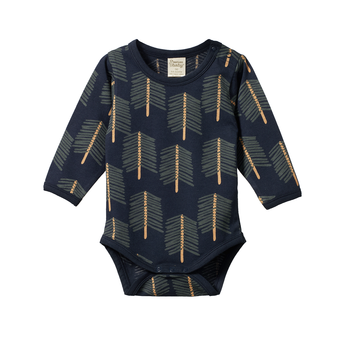 STRETCH JERSEY L/S BODYSUIT | Bramblewood Print-Web-front