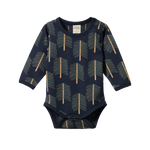 STRETCH JERSEY L/S BODYSUIT | Bramblewood Print-Web-front