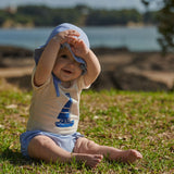 STRETCH JERSEY S/S BODYSUIT | Sail Boat Print-Extra Img - 1