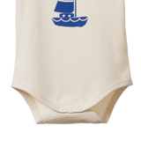 STRETCH JERSEY S/S BODYSUIT | Sail Boat Print-Extra Img - 3