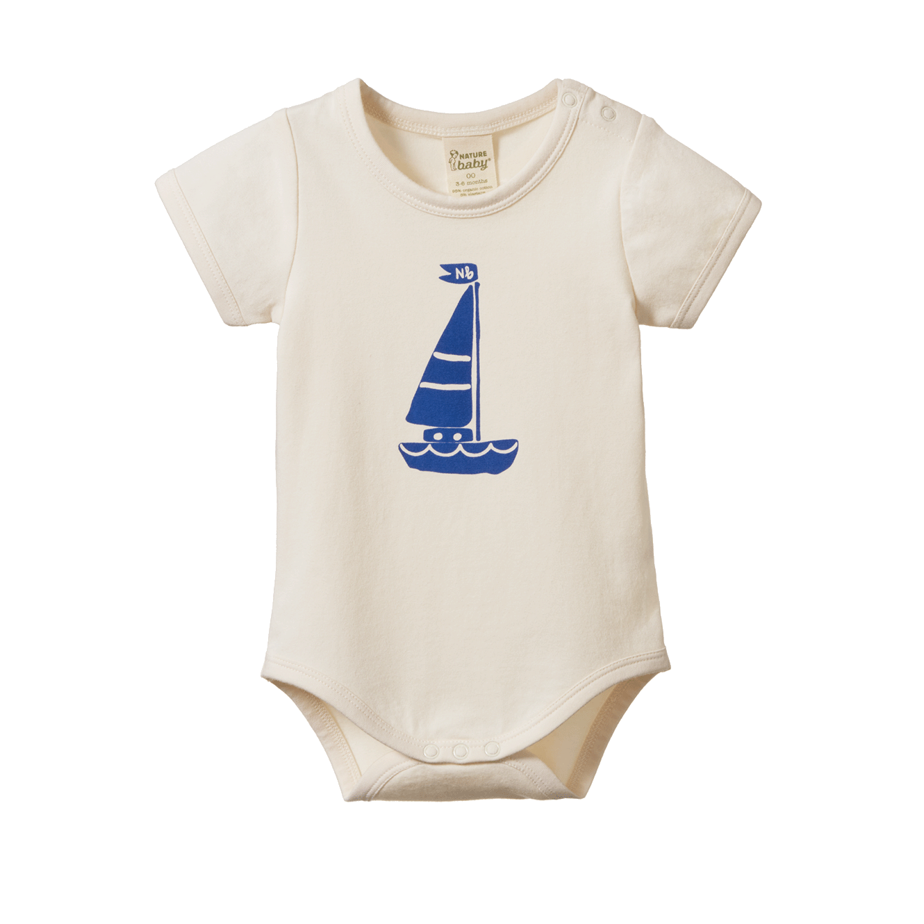 STRETCH JERSEY S/S BODYSUIT | Sail Boat Print-Web-front