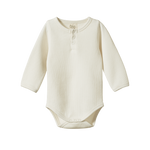 HENLEY L/S BODYSUIT WAFFLE | Natural-Web-front