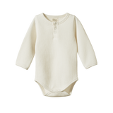 HENLEY L/S BODYSUIT WAFFLE | Natural-Web-front