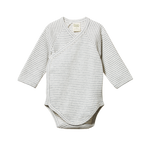 L/S KIMONO BODYSUIT | Grey Marl Stripe-Web-front
