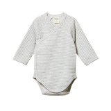 L/S KIMONO BODYSUIT | Grey Marl Stripe-Web-front