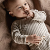 L/S KIMONO BODYSUIT | Mushroom Pinstripe-Extra Img - 2