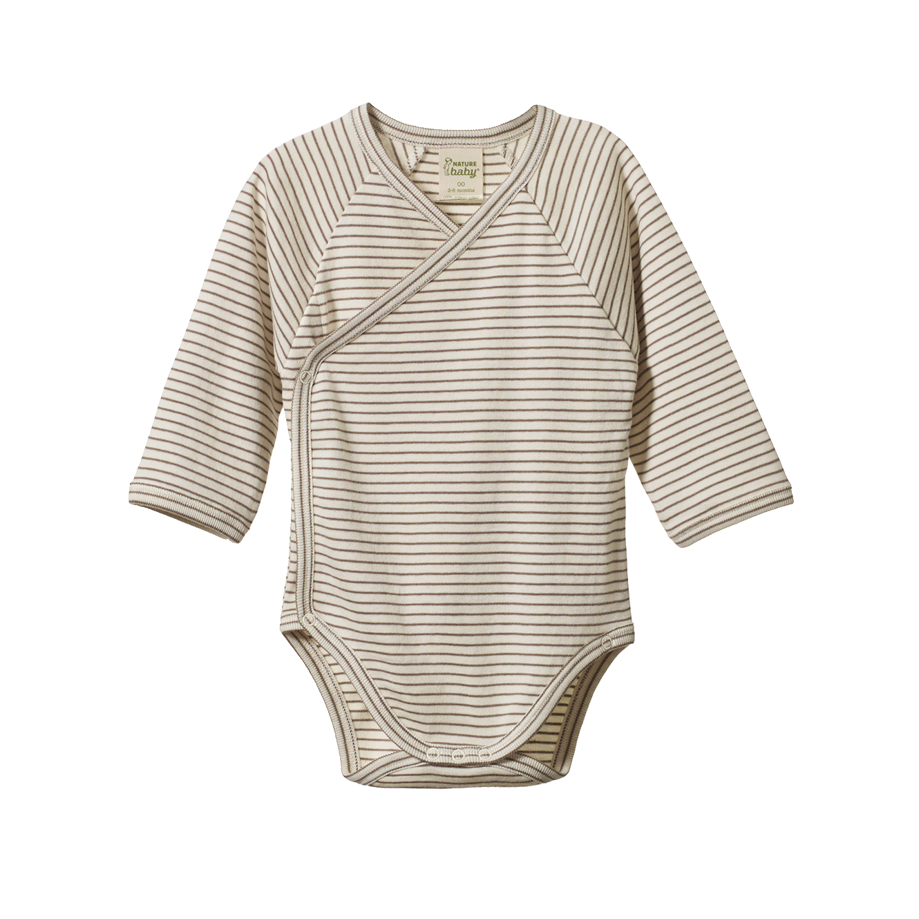 L/S KIMONO BODYSUIT | Mushroom Pinstripe-Web-front