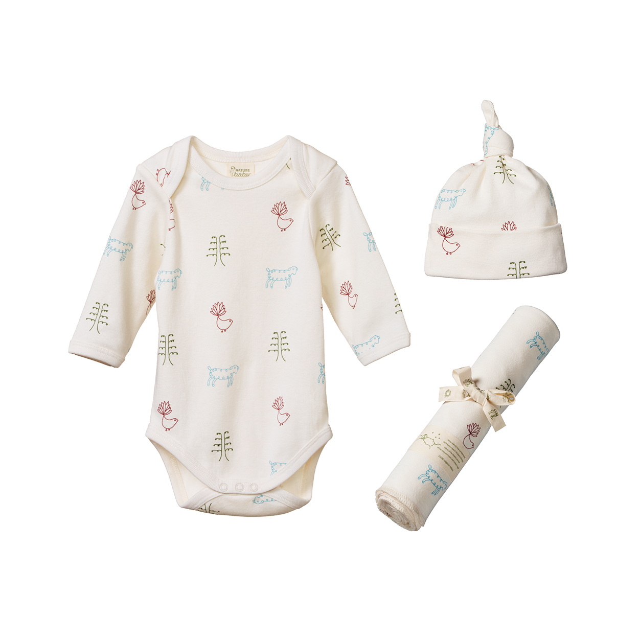 L/S ORGANIC NEWBORN GIFT SET | Nature Baby Print-Web-front