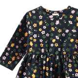 L/S TWIRL DRESS | Navy Pollyanna Print-Extra Img - 3