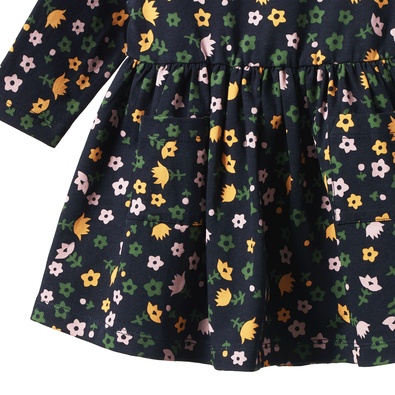 L/S TWIRL DRESS | Navy Pollyanna Print-Extra Img - 4