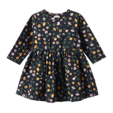 L/S TWIRL DRESS | Navy Pollyanna Print-Web-front