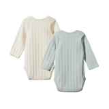 L/S BODYSUIT DERBY 2 PACK | Natural/Sea-Web-hover