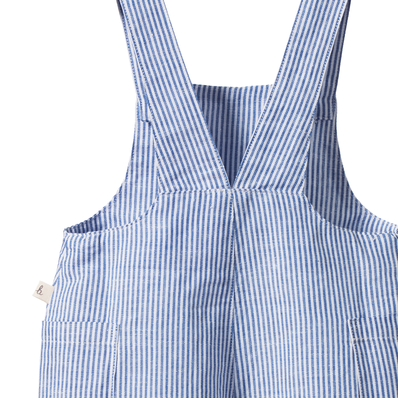 TUCKER SHORTIE OVERALLS LINEN | Blue Stripe-Extra Img - 1