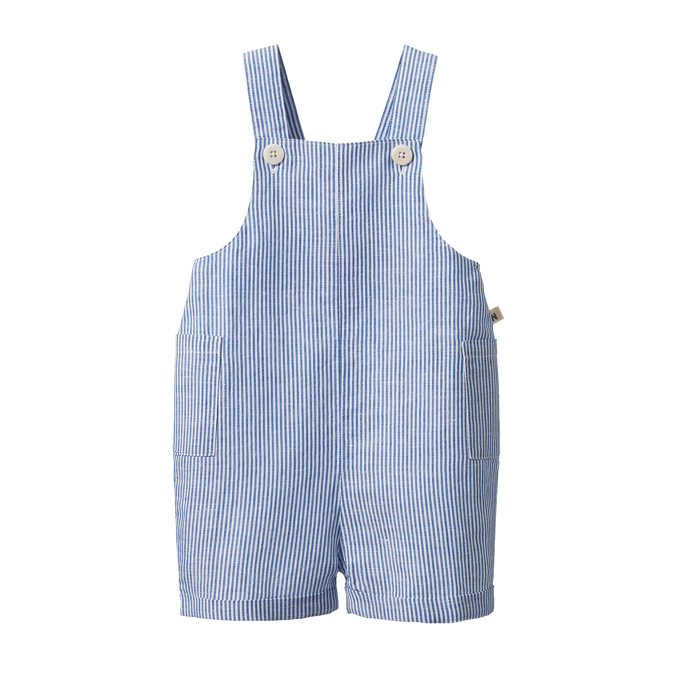 TUCKER SHORTIE OVERALLS LINEN | Blue Stripe-Web-front
