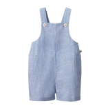 TUCKER SHORTIE OVERALLS LINEN | Blue Stripe-Web-front