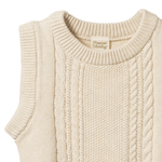 WALTER VEST | Oatmeal Marl Cable Knit-Extra Img - 4