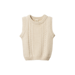 WALTER VEST | Oatmeal Marl Cable Knit-Web-front