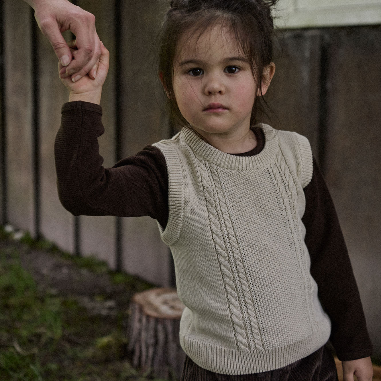 WALTER VEST | Oatmeal Marl Cable Knit-Web-hover